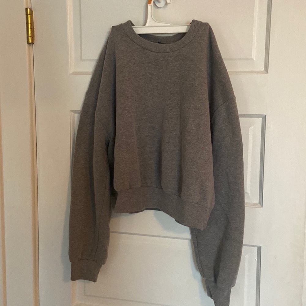 plain grey crewneck